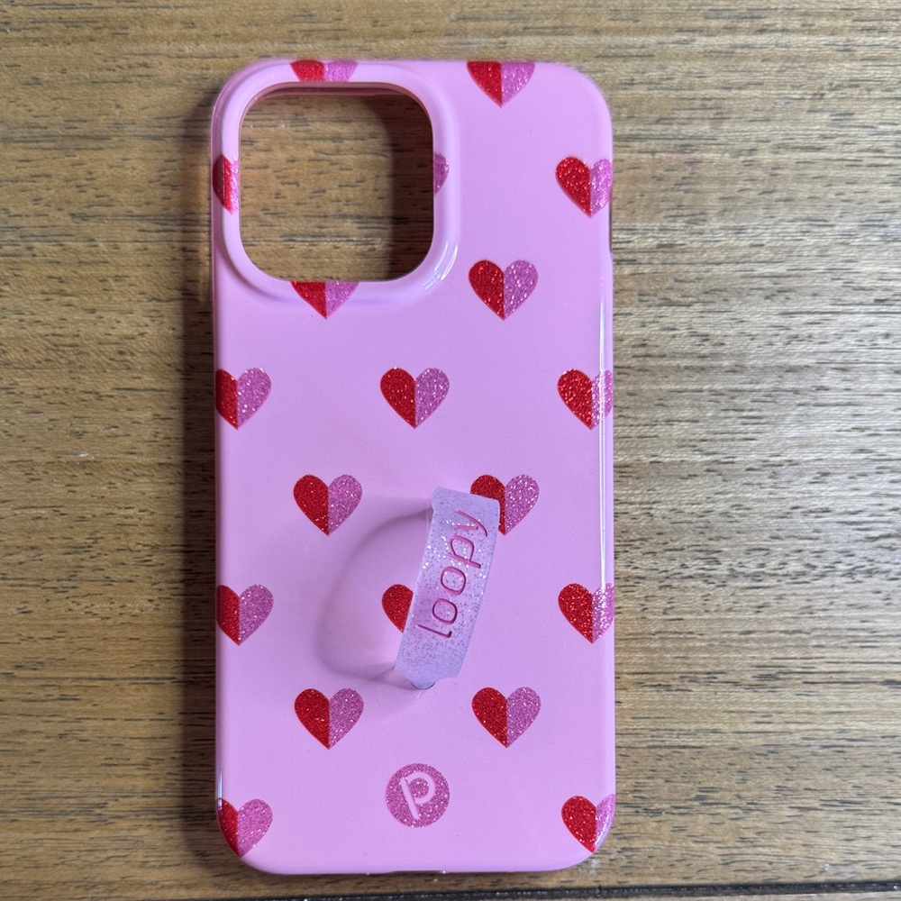 Loopy Case “Sweetheart Sparkle” Red and Pink Heart iPhone 15 Pro Max Case